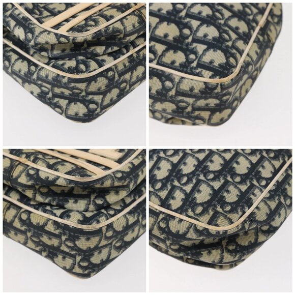 Christian Dior Trotter Canvas Shoulder Bag Navy Auth 147633 - Picture 14 of 16